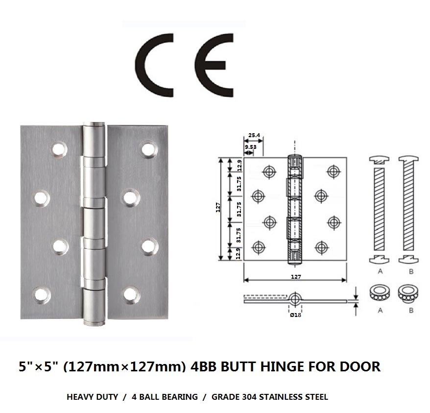 5 inch stainless steel hinges