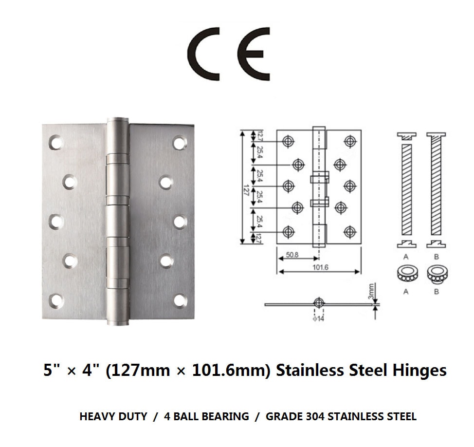 4bb 10 holes stainless steel hinge