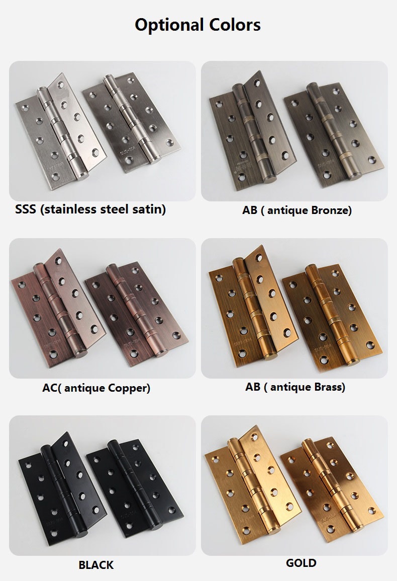 stainless steel hinge surface finish colors