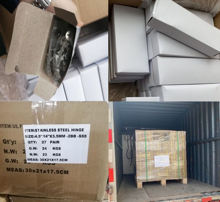 hinges in packing shipping