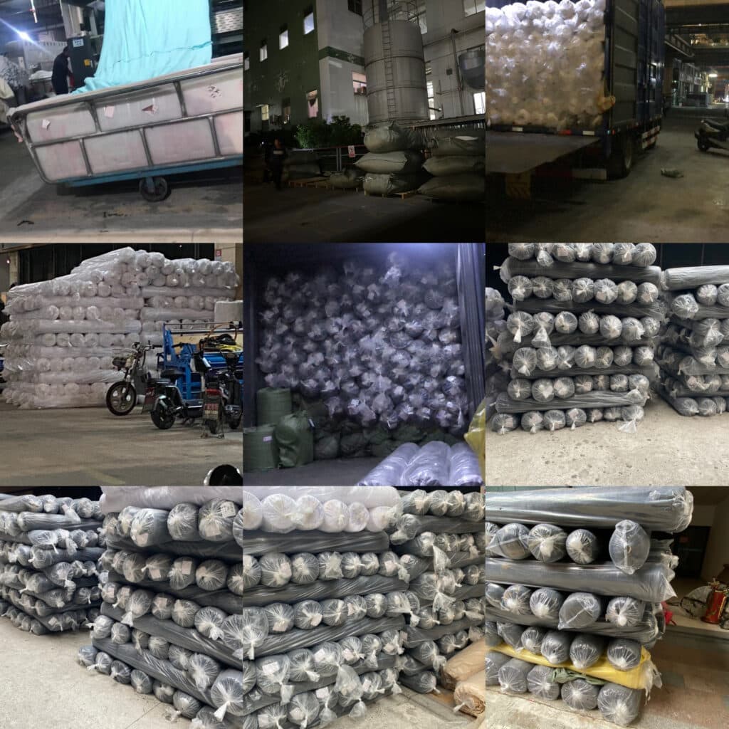 textilene fabric rolls in packing